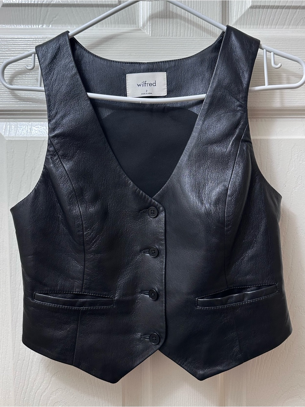 Aritzia Wilfred Vegan Leather Vest Size 2